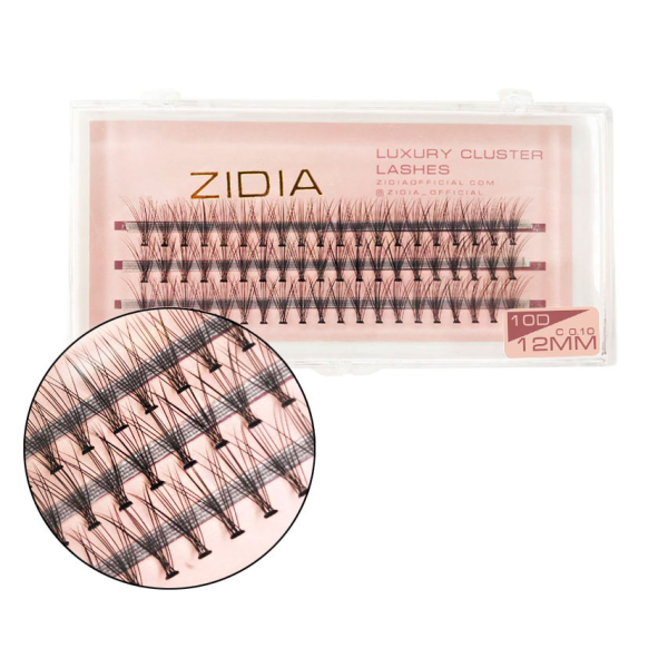 Вії пучкові (3 стрічки, розмір 12 мм) Cluster lashes 10d c 0,10 (12mm)