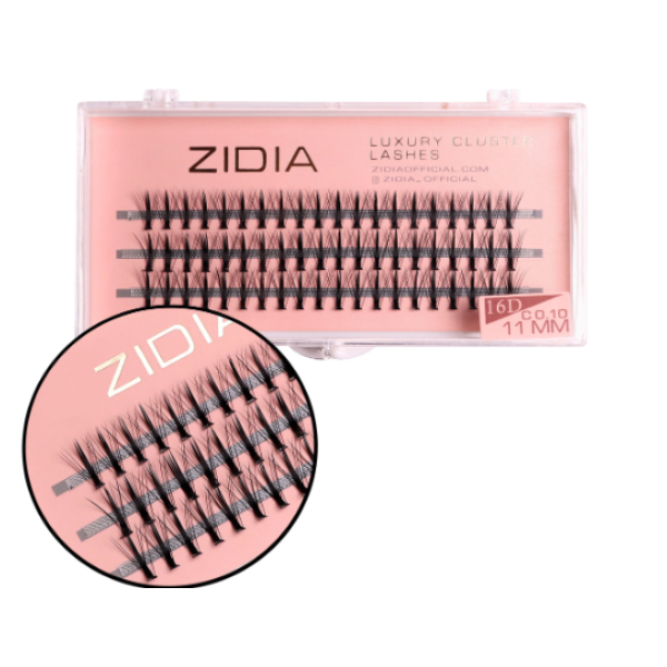 Вії пучкові (3 стрічки, розмір 11 мм) Cluster lashes kim 16d c 0,10 (11mm)
