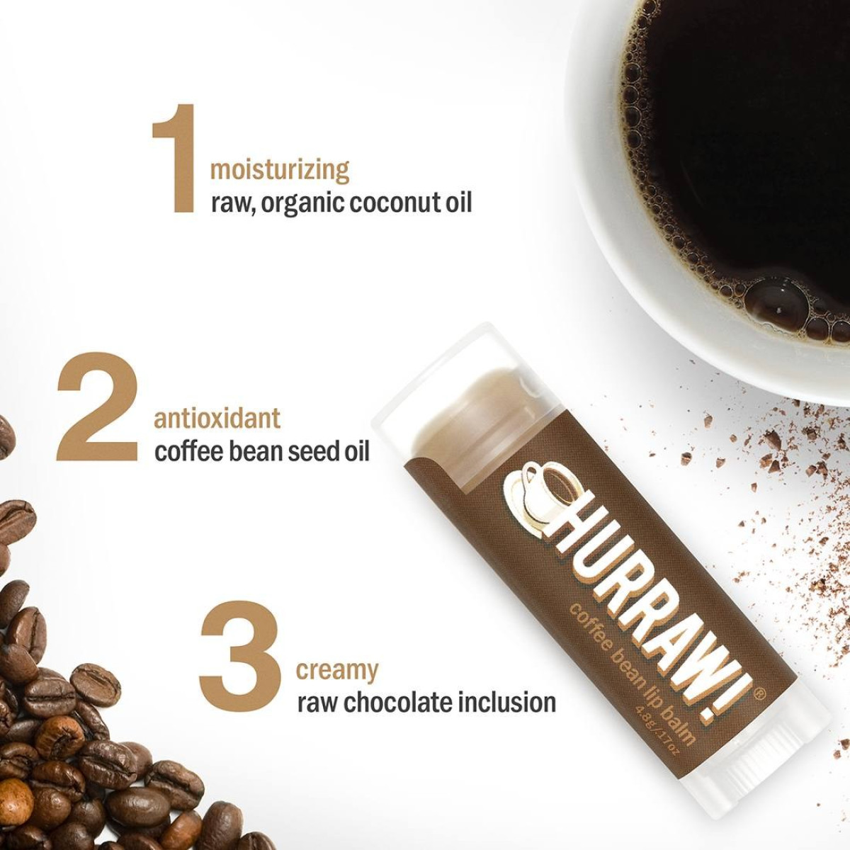 Бальзам для губ з ароматом кави Lip balm stick Coffee bean