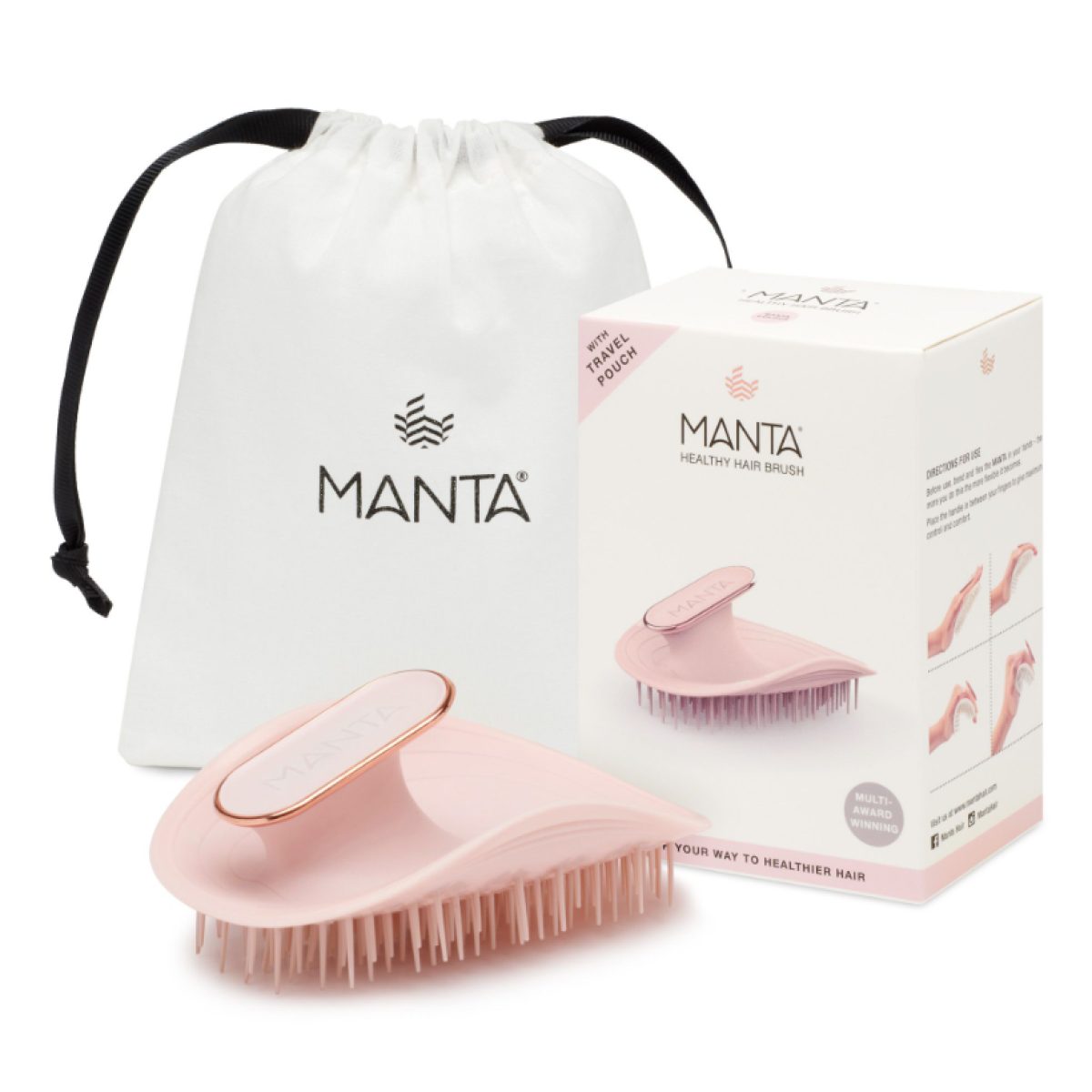 Масажна щітка для шкіри голови та волосся Brush Pink/rose gold