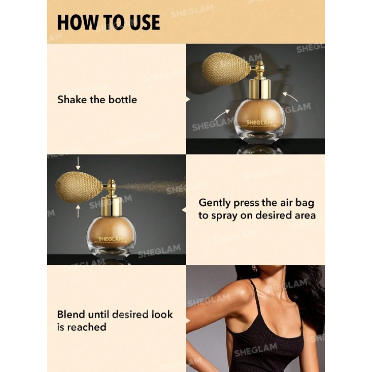 Розсипчастий хайлайтер для тіла Go go glow highlighting body mist Gold