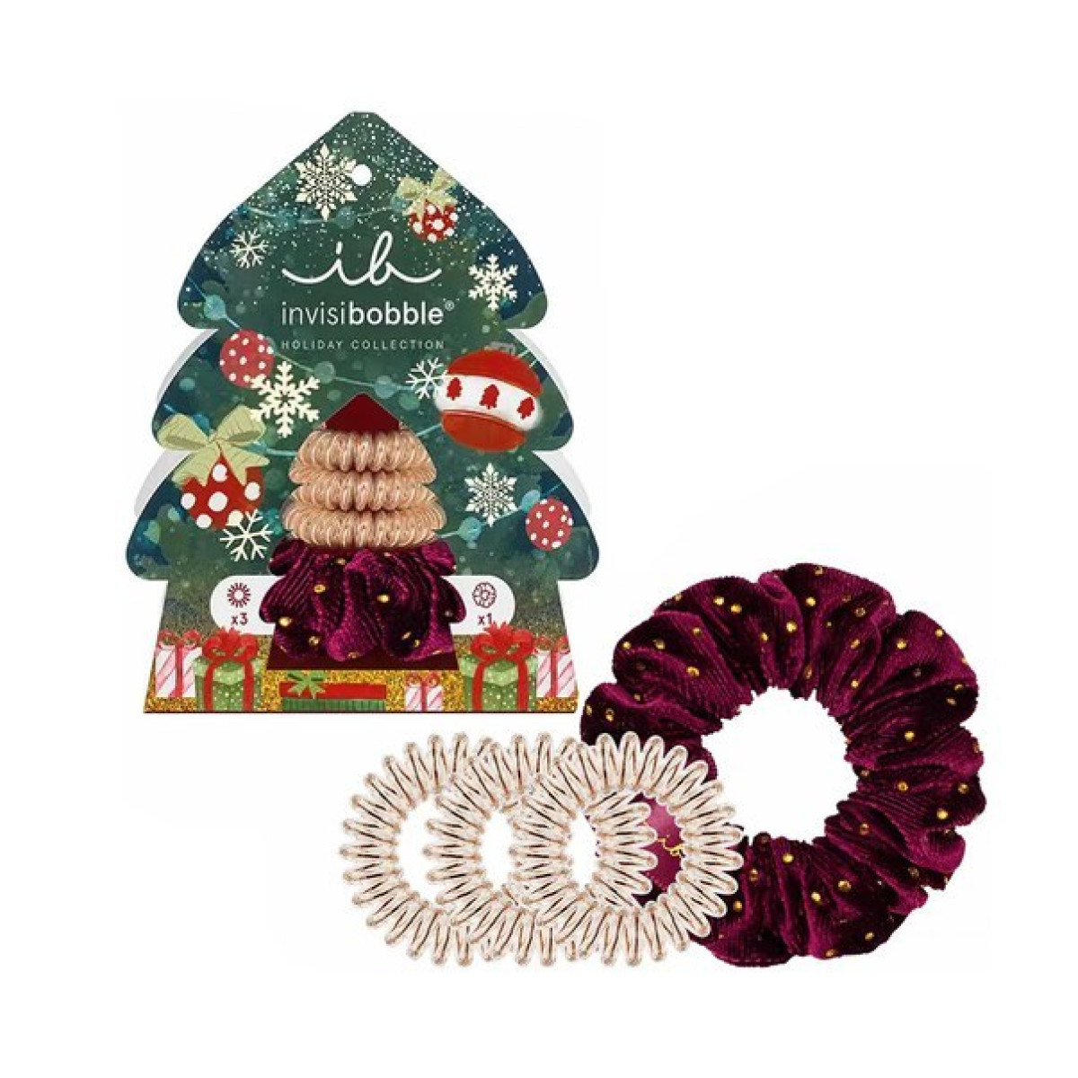 Подарунковий набір для волосся Holidays good things come in trees wine and bronze