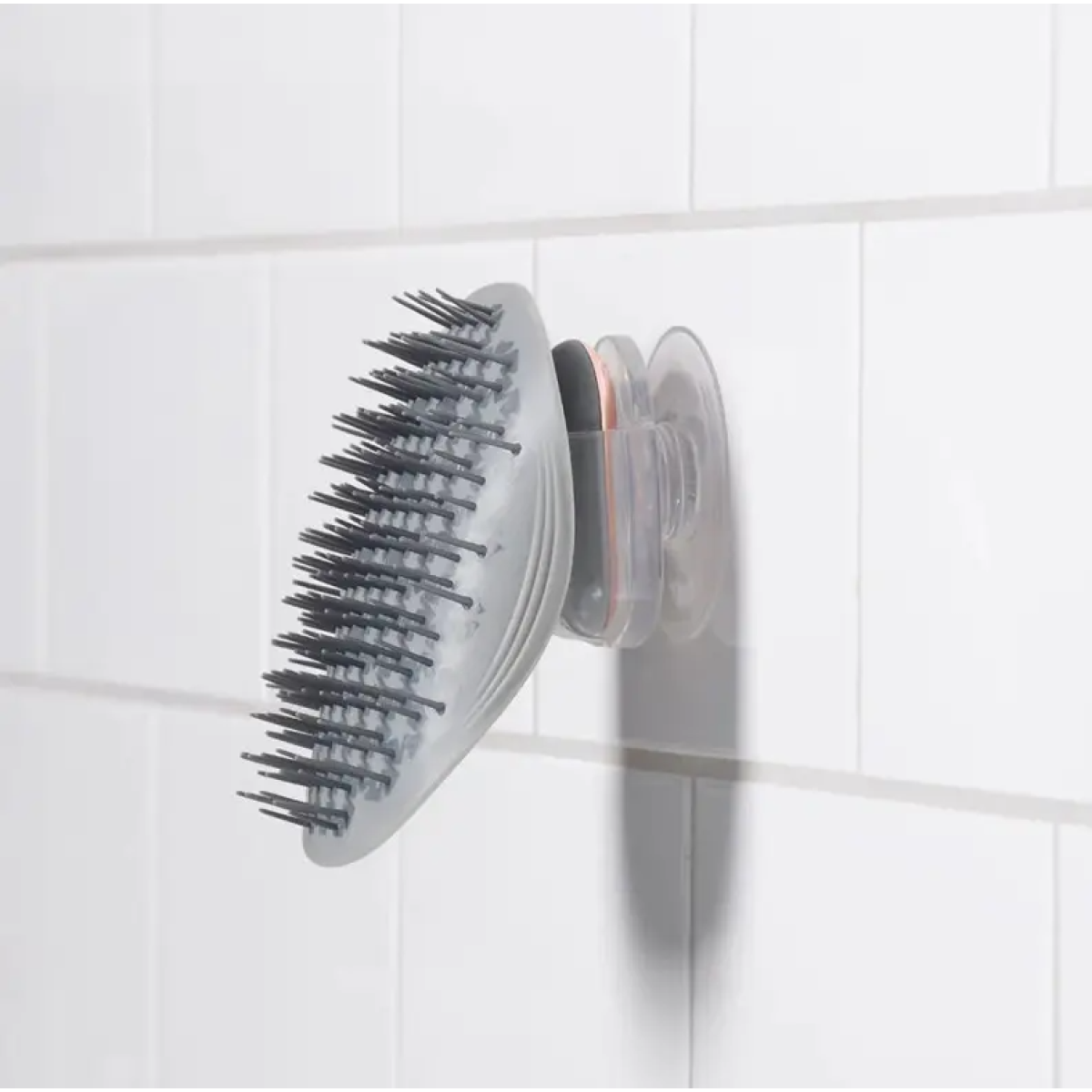 Вібруюча масажна щітка для шкіри голови та волосся з тримачем Pulse brush Grey