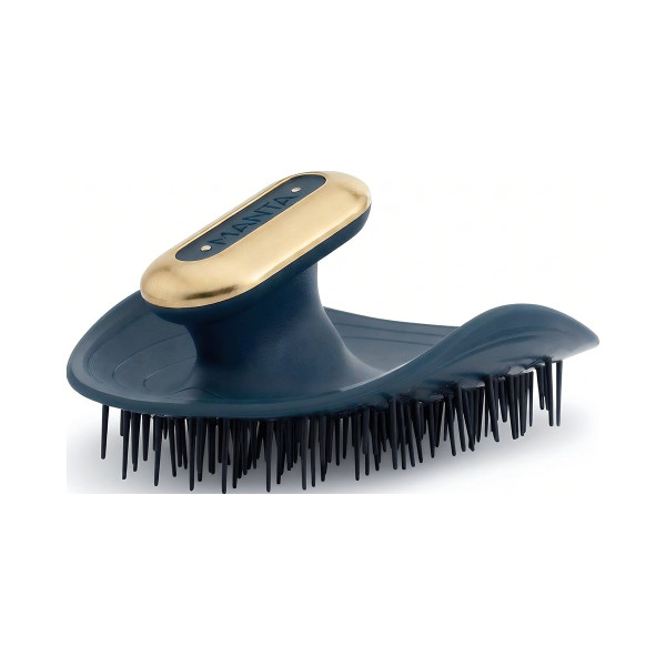 Вібруюча масажна щітка для шкіри голови та волосся з тримачем Pulse brush Deep ocean blue