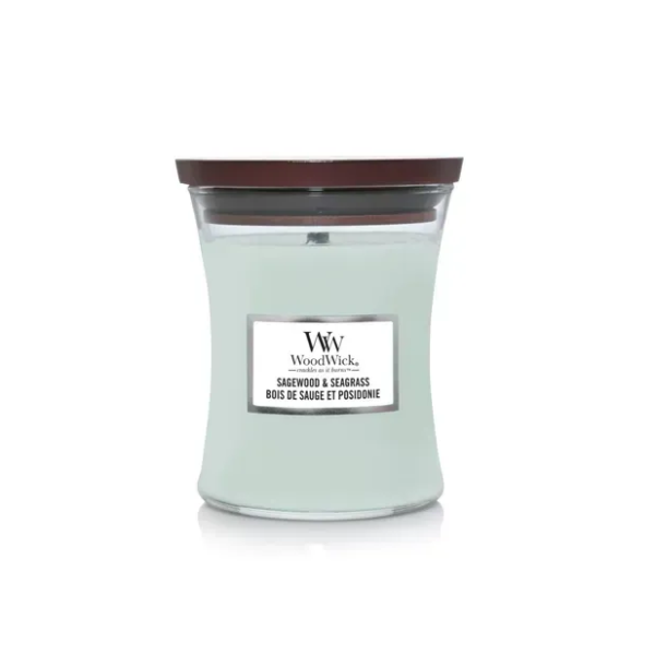 Ароматична свічка з ароматами шавлії, океану та кедра Medium candle Sagewood & seagass
