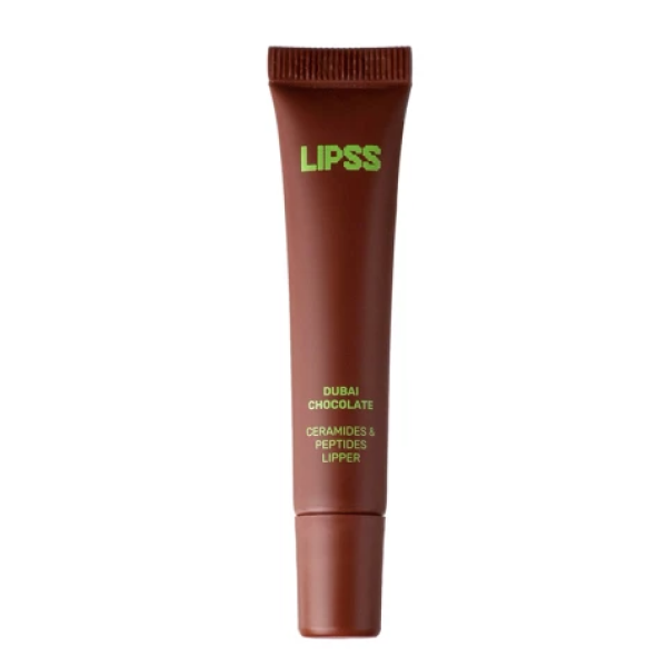 Блиск для губ з пептидамиз ароматом дубайського шоколаду Ceramides & peptides lipper Dubai chocolate
