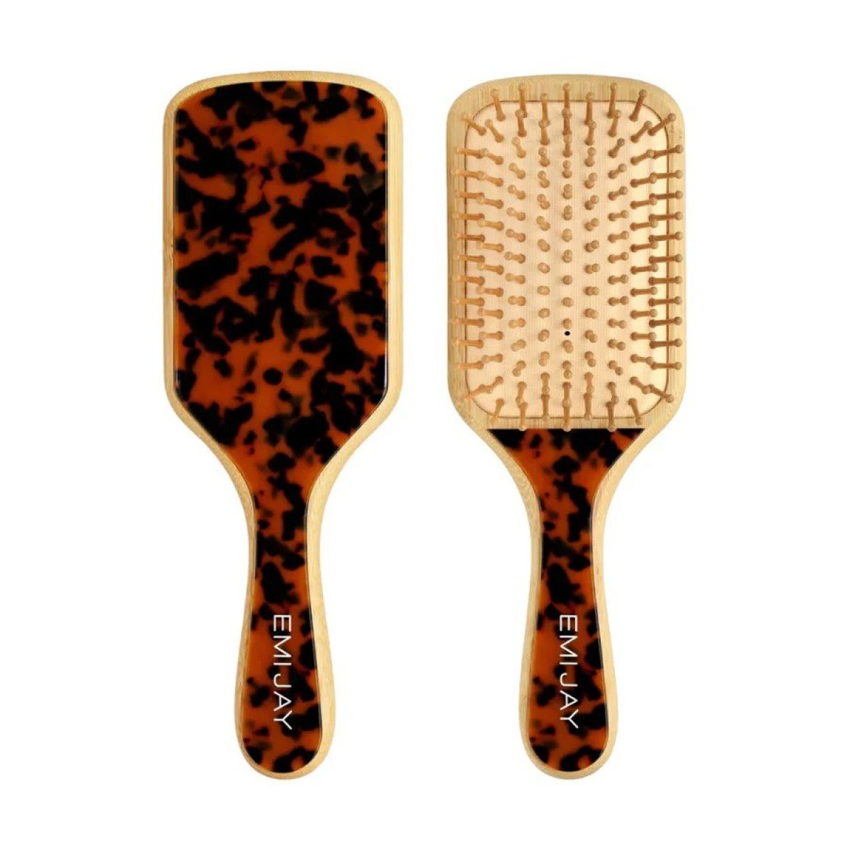 Бамбукова щітка для волосся Bamboo paddle brush in tortoise