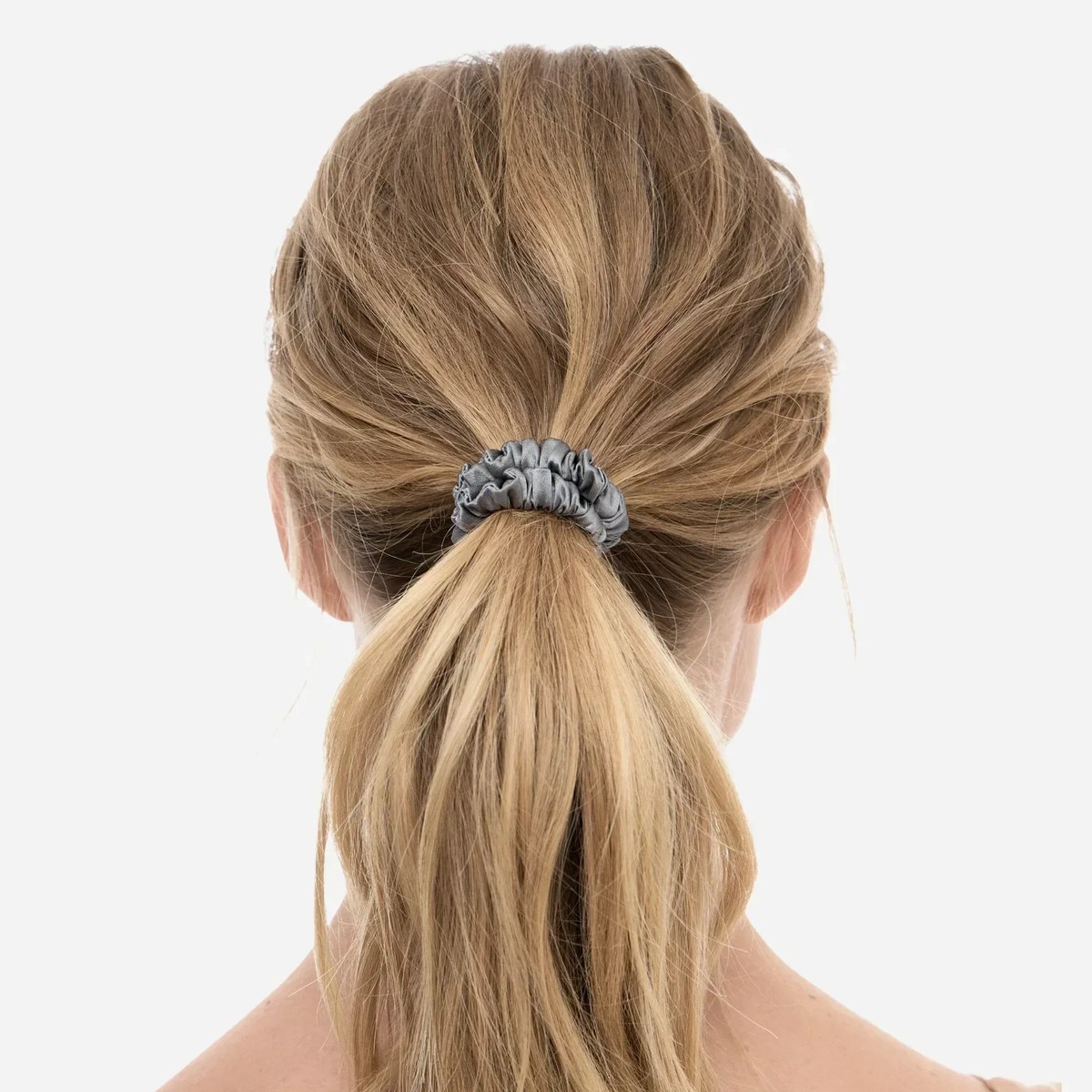 Шовкова резинка тонка Silk slim scrunchie Gray