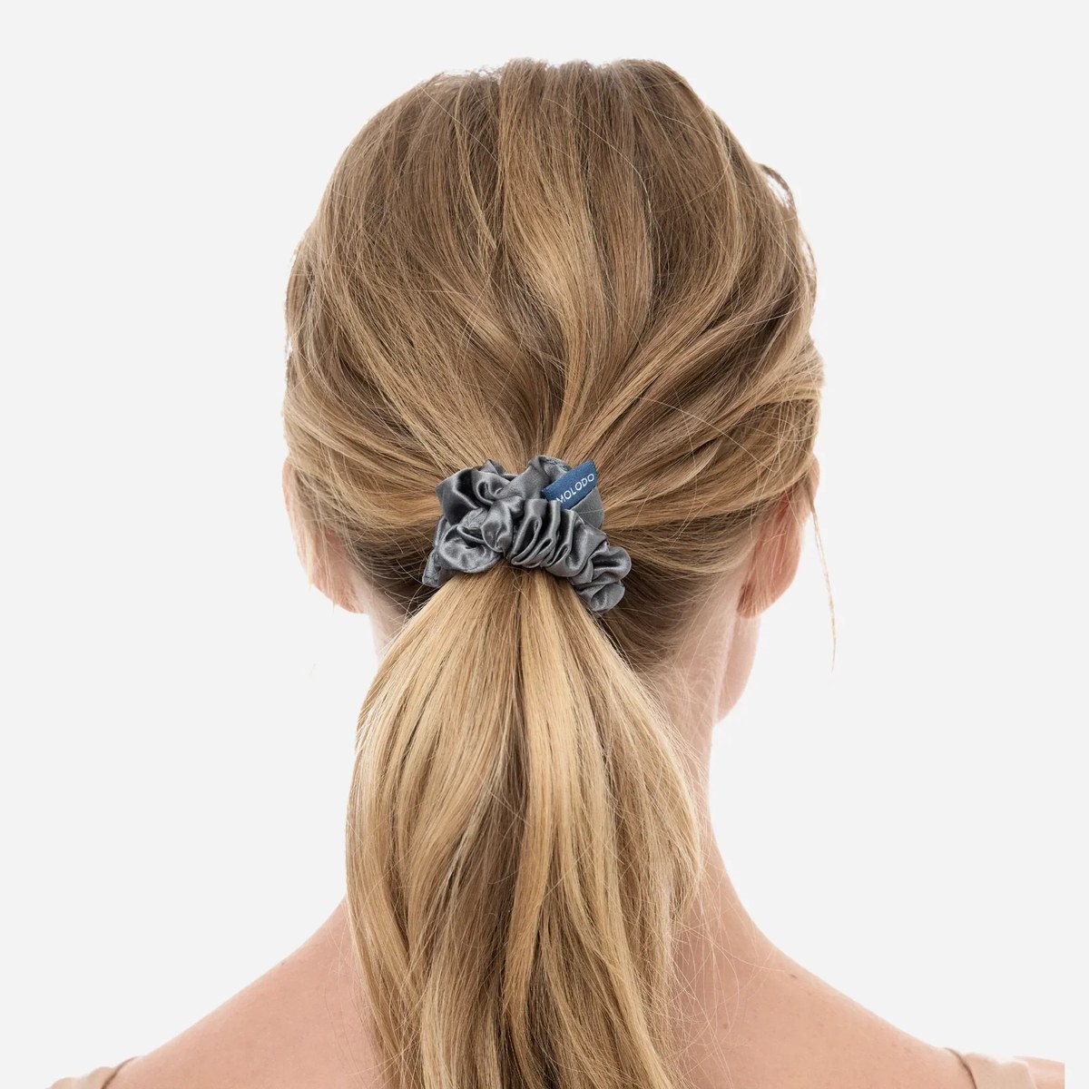 Шовкова резинка середнього розміру Silk scrunchie midi Grey