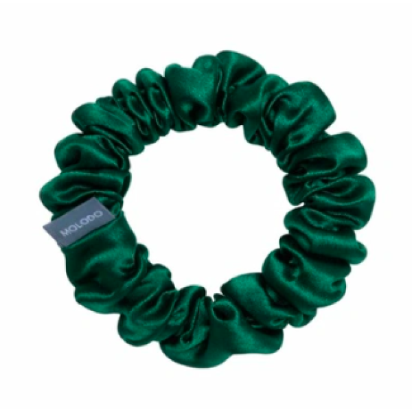 Шовкова резинка середнього розміру Silk scrunchie midi Evergreen