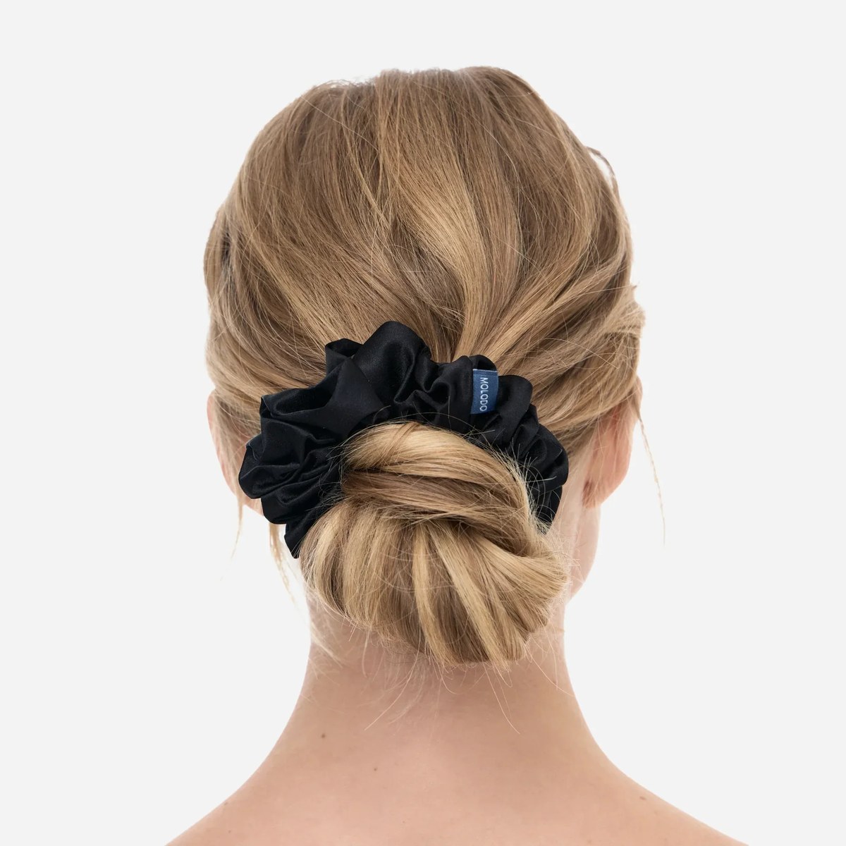 Шовкова резинка великого розміру Silk scrunchie large Black