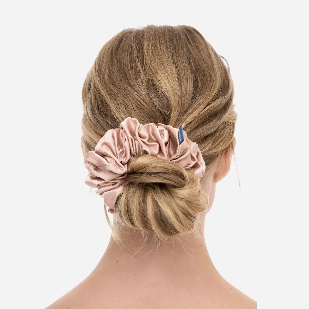 Шовкова резинка великого розміру Silk scrunchie large Pink