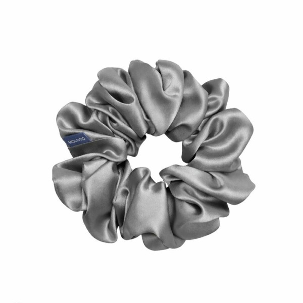 Шовкова резинка великого розміру Silk scrunchie large Grey