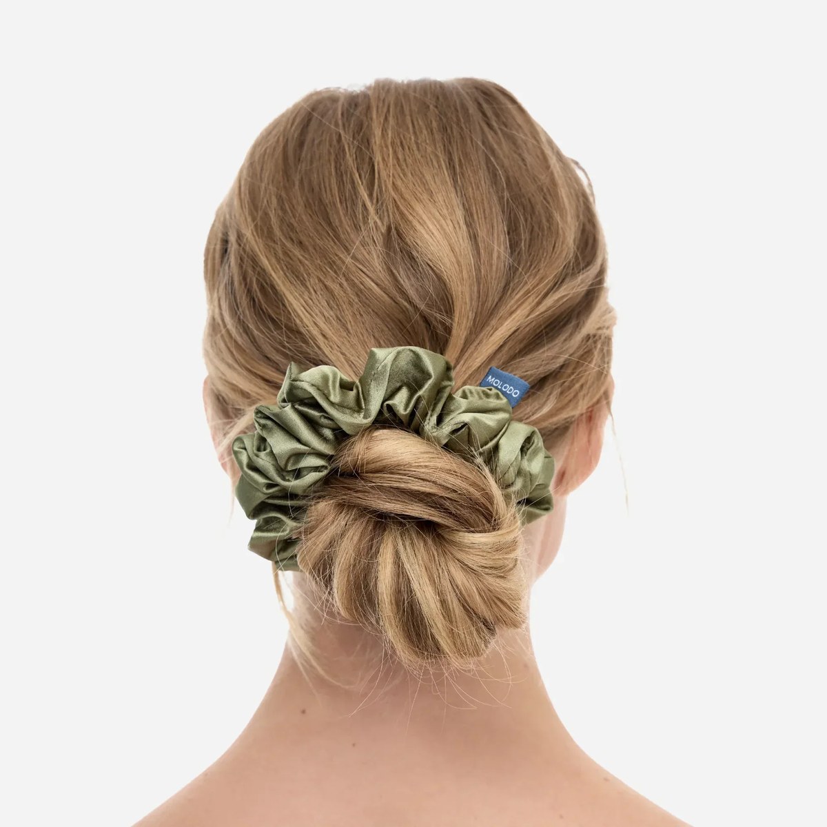Шовкова резинка великого розміру Silk scrunchie large Forest moss
