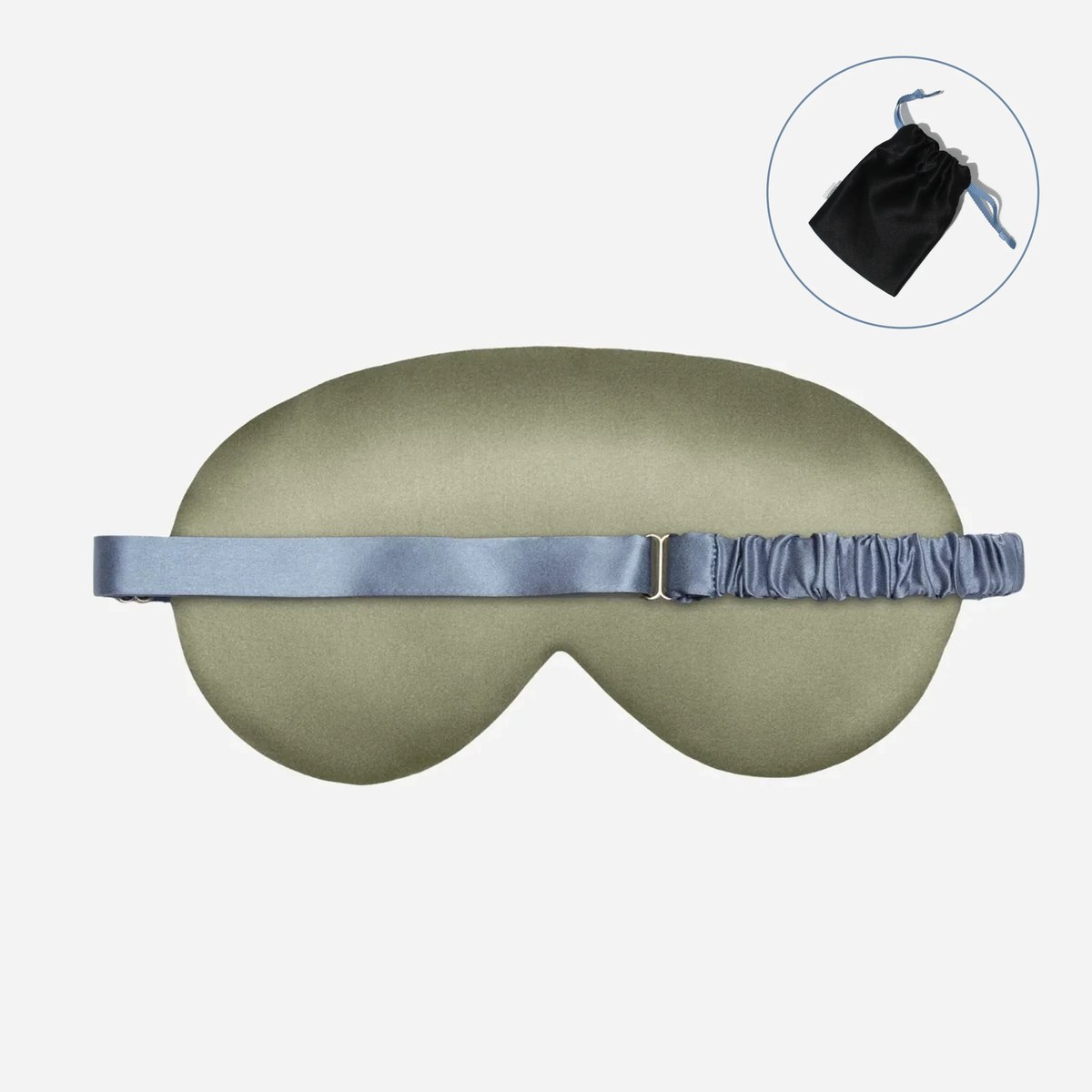 Шовкова маска для сну Silk sleep mask Forest moss