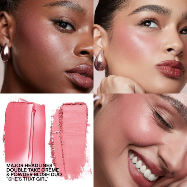 Палітра рум'ян у міні форматі Double take creme & powder blush She's that girl