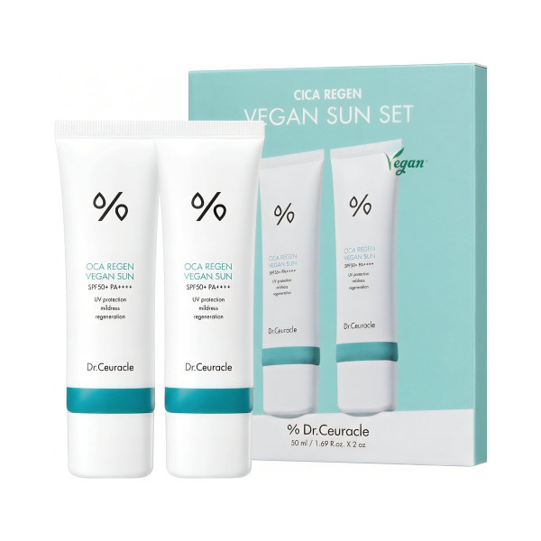 Набір сонцезахисних кремів з центелою Сica regen vegan sun cream spf50+ Duo Set