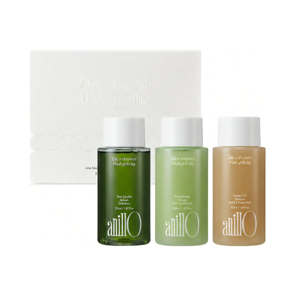 Дорожній набір для тіла та волосся Travel shower kit Lime sundey & amber 528