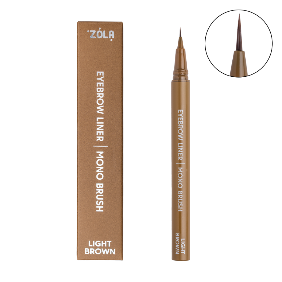 Лайнер для брів c моно-пензлем Brow pen Light brown