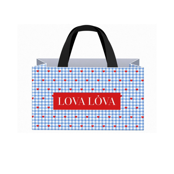 Подарунковий пакет середнього розміру Medium gift bag Gingham & Hearts