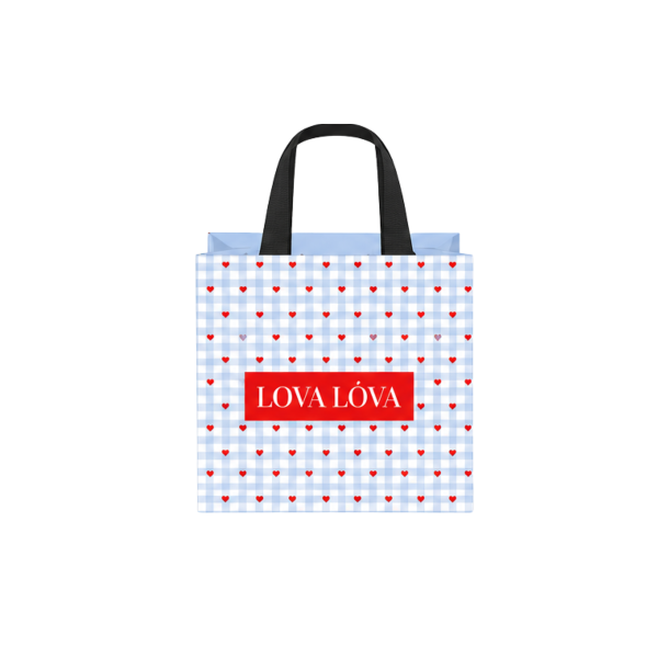 Подарунковий пакет маленького розміру Small gift bag Gingham & Hearts