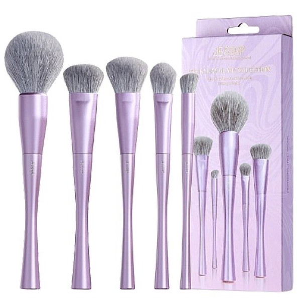 Набір пензликів для макіяжу Brush set luxury purple face (5pcs)