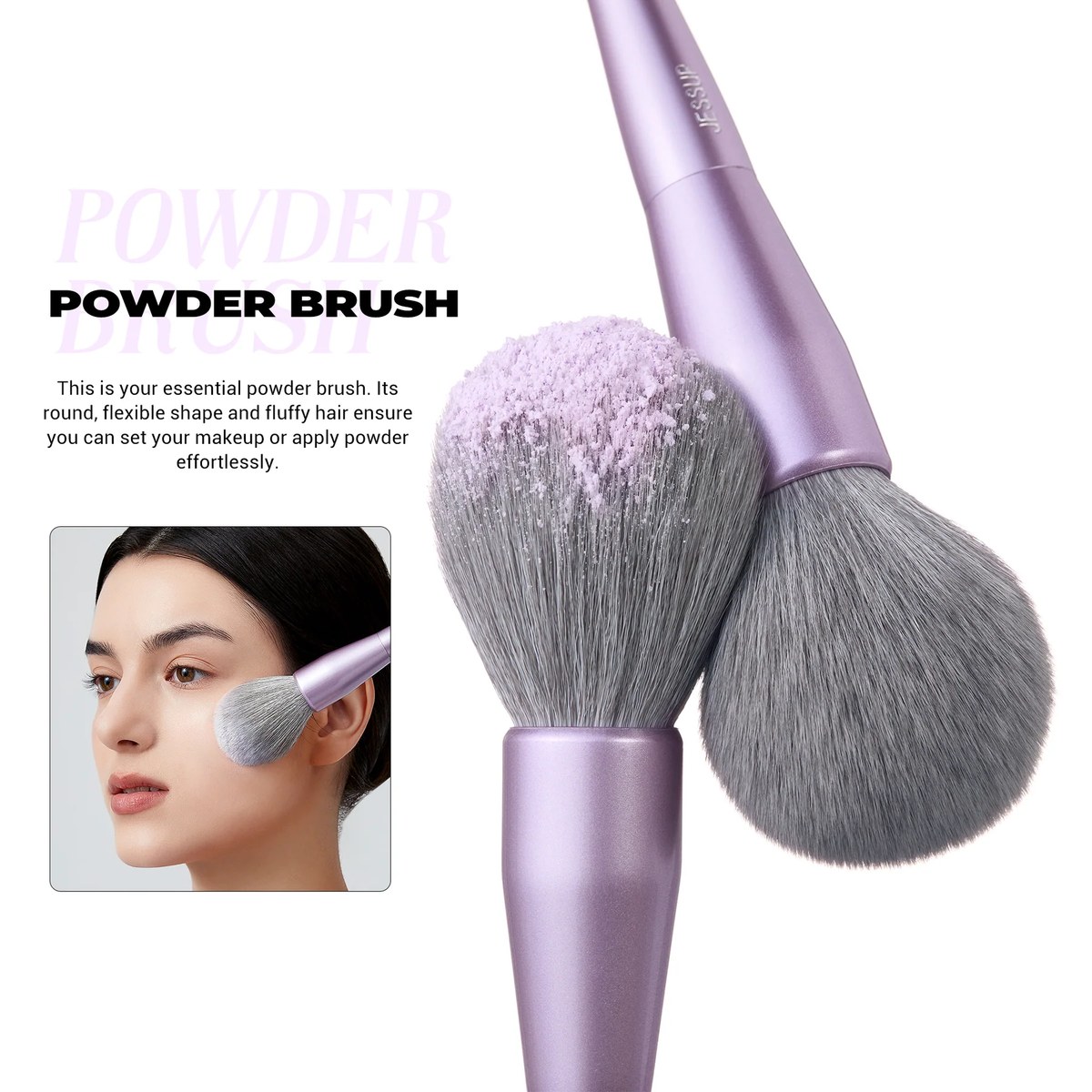 Набір пензликів для макіяжу Brush set luxury purple face (5pcs)