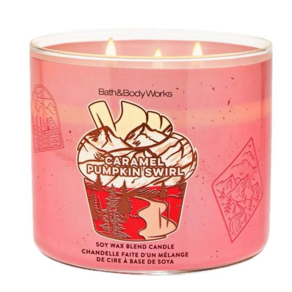 Ароматична свічка на 3 гноти 3-Wick candle Caramel pumpkin swirl