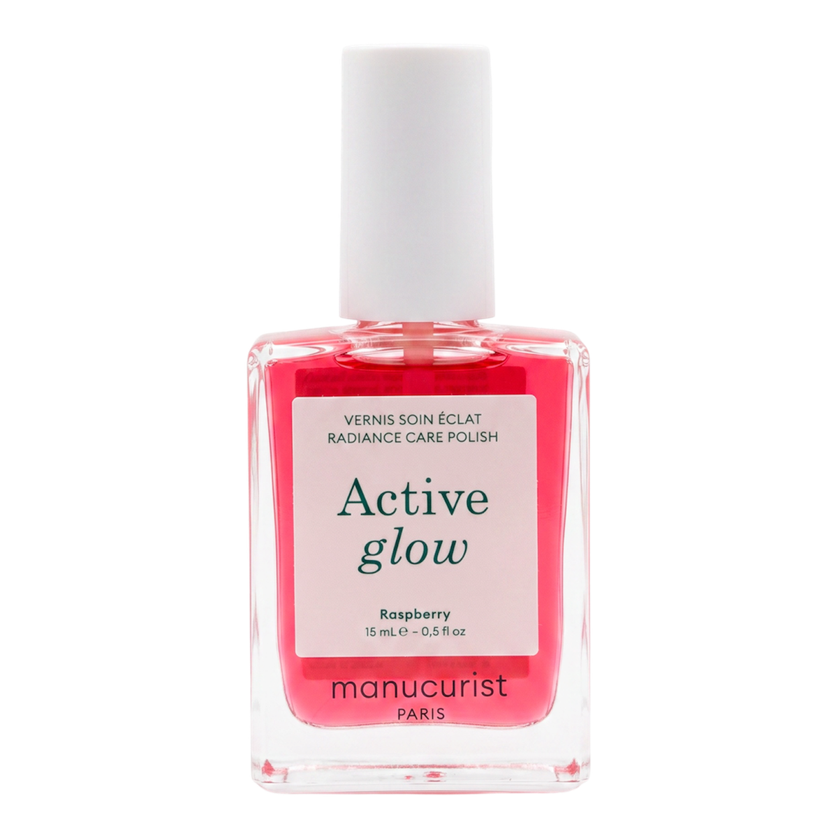 Лак для нігтів з персиково-рожевим глянцевим ефектом Active glow Raspberry