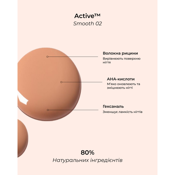 Засіб для нігтів з ефектом CC-лаку та сатиновим фінішем Active smooth 02
