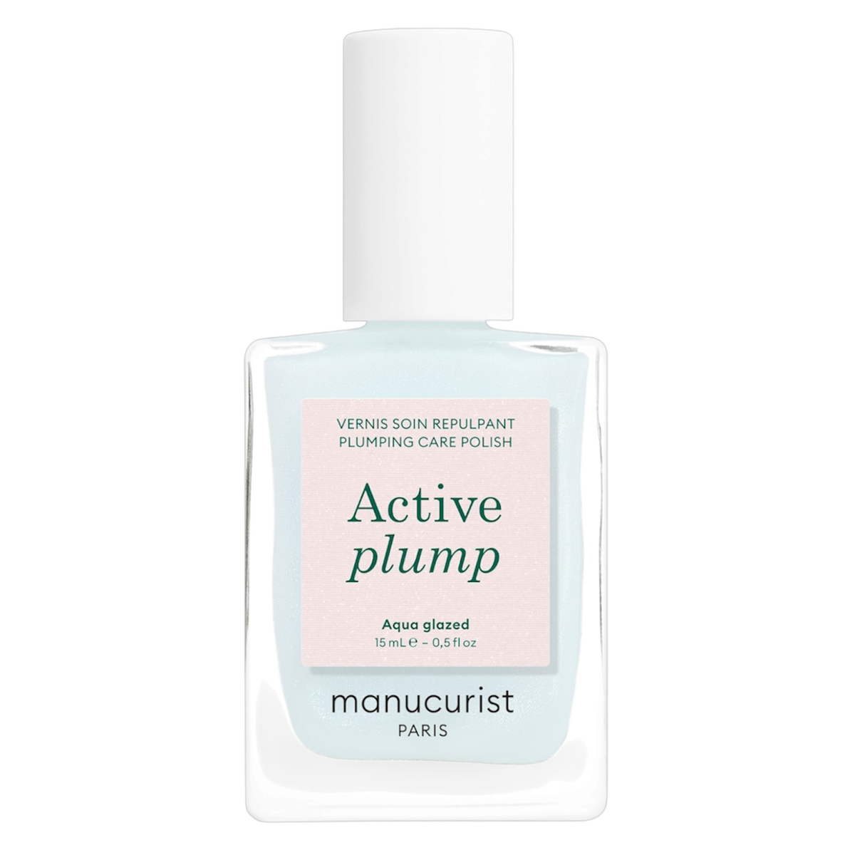 Лак для нігтів з колагеном та перламутровим молочним покриттям Active plump Aqua glazed