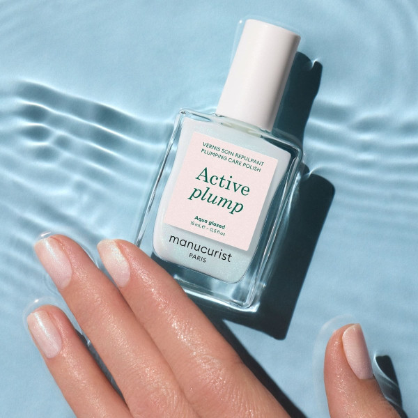 Лак для нігтів з колагеном та перламутровим молочним покриттям Active plump Aqua glazed